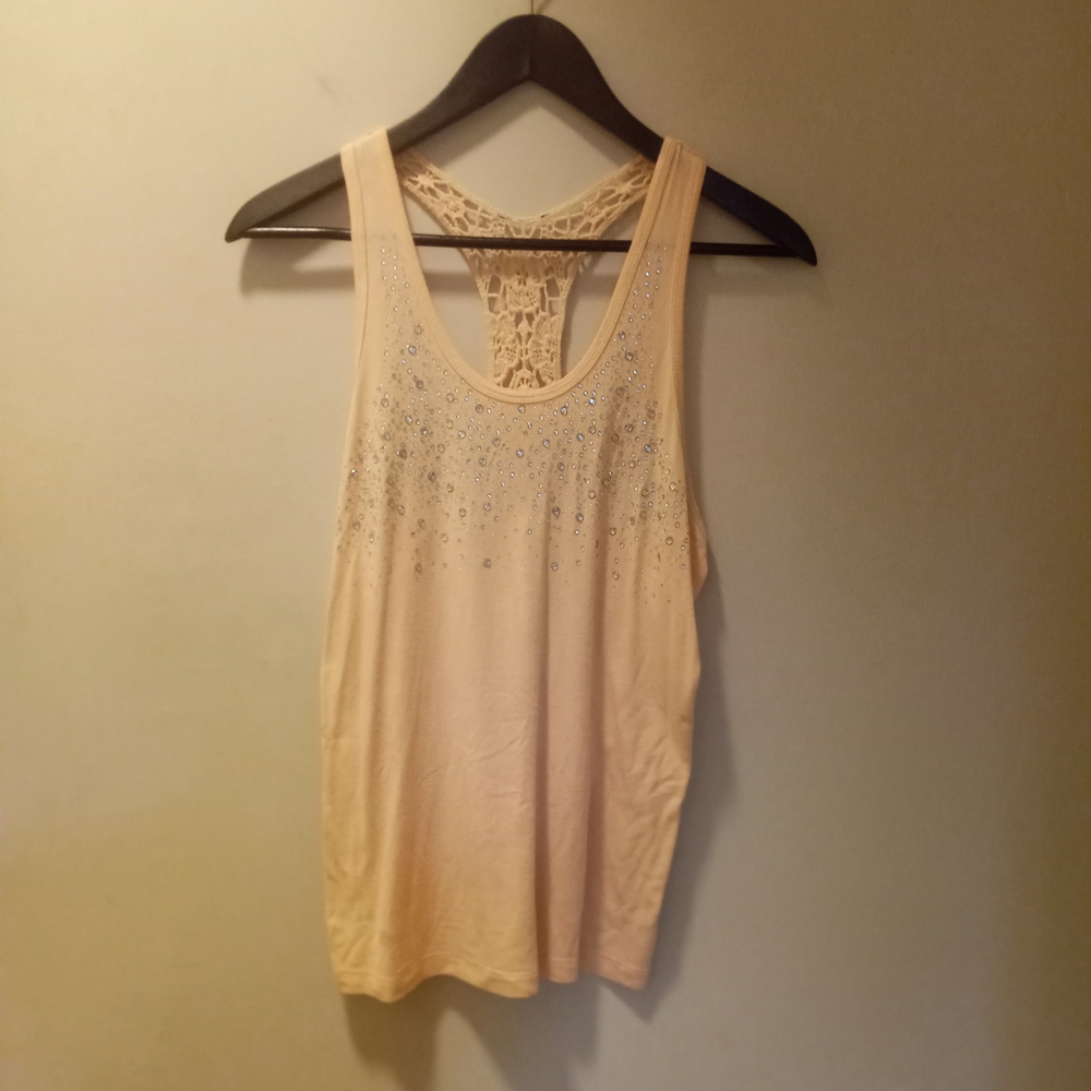 Bedazzled Vince Camuto Lace-Back Embellished Tank Top ~ Free Shipping! ☆